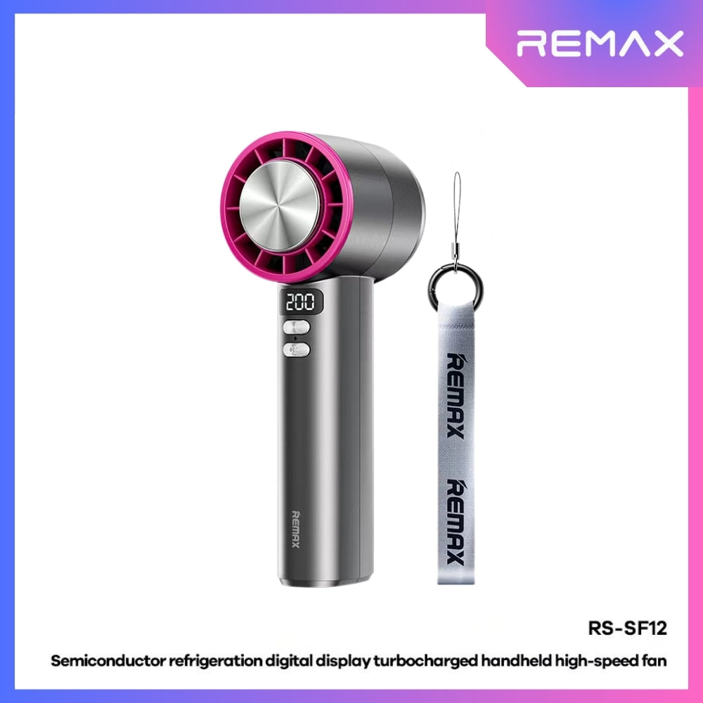 REMAX - RS-SF12 Semiconductor Digital Display Turbocharged Portable Handheld High-Speed Fan - Purple