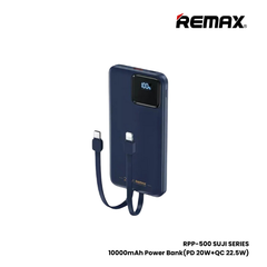 REMAX RPP-500 Suji Series 10000mAh PD+QC Fast Charging Power Bank(PD 20W+QC 22.5W) - Blue