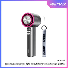 REMAX - RS-SF12 Semiconductor Digital Display Turbocharged Portable Handheld High-Speed Fan - Purple