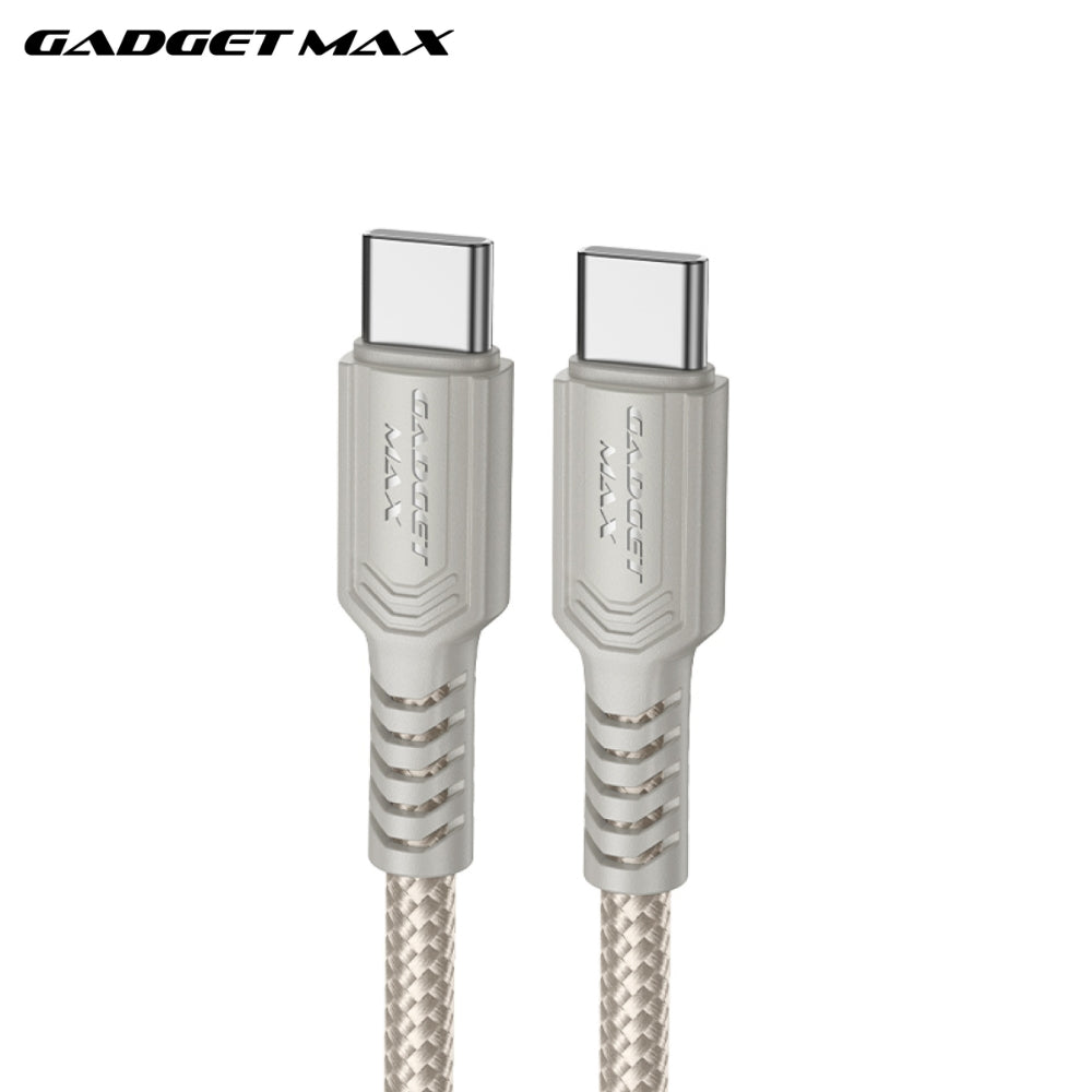 GADGET MAX - GX29 C-C Woven Series Type-C To Type-C Fast Charging Data Cable (60W) - Grey