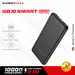 GADGET MAX GB10 Smart Series 10000mAh Power Bank(2.1A) - Black