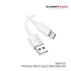 GADGET MAX - GX27 TPE Series USB To Type-C Data Cable ( 3A ) - White