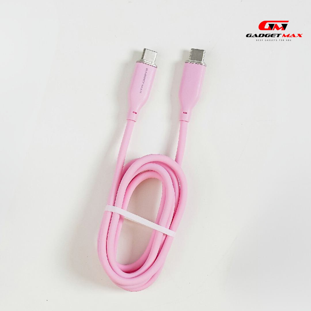GADGET MAX GX25 60W TYPE C TO TYPE C 3A MAX COZY SILCONE CABLE (1M)(60W) - PINK