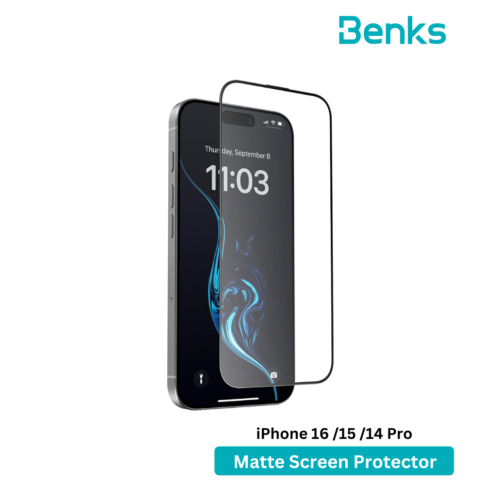 Benks (iPhone 16/15/14 Pro) Joy Touch Matte Screen Protector iP16/15/14 Pro（0.3/Blanck/Installation Kit）