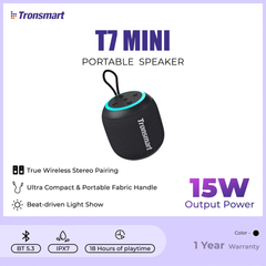 TRONSMART T7 Mini 15W Portable Wireless Bluetooth Outdoor Speaker - Black