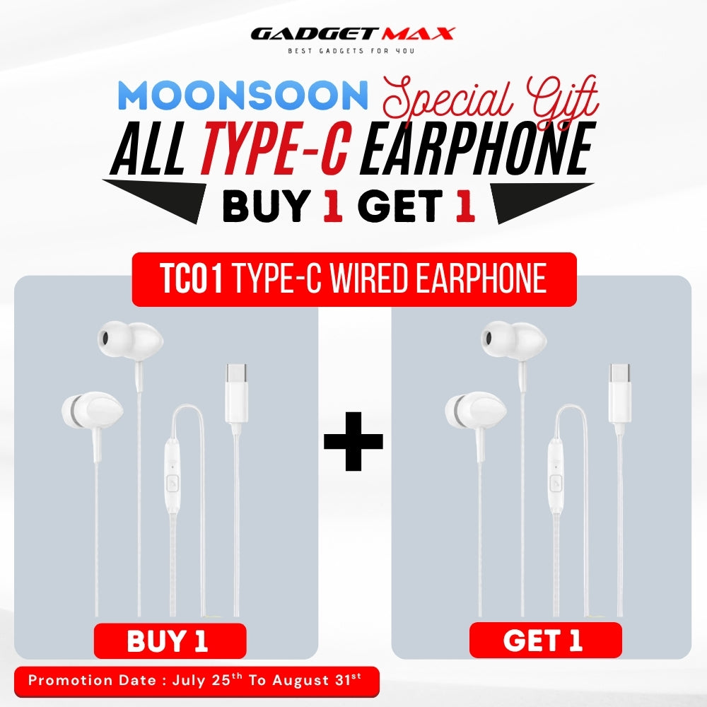 GADGET MAX - TC01 Type-C Wired Earphone - White