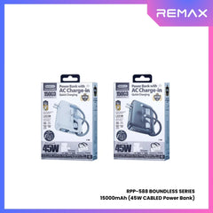REMAX RPP-588 Boundless Series 15000mAh All-in-one PD Fast Charging Power Bank(45W) - White