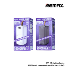 REMAX RPP-117 Piloteer Series 50000mAh PD+QC Fast Charging Power Bank(PD 27W+QC 22.5W) - Grey