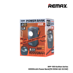 REMAX RPP-100 Gutitan Series 60000mAh  PD+QC Fast Charging Power Bank(PD 100W+QC 22.5W) - Blue