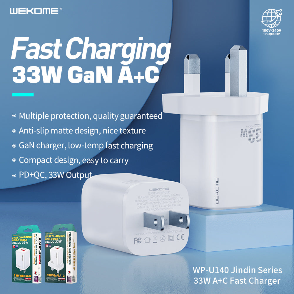 WK WP-U140 JINDIN SERIES 33W A+C FAST CHARGER (CN&US) (33W)