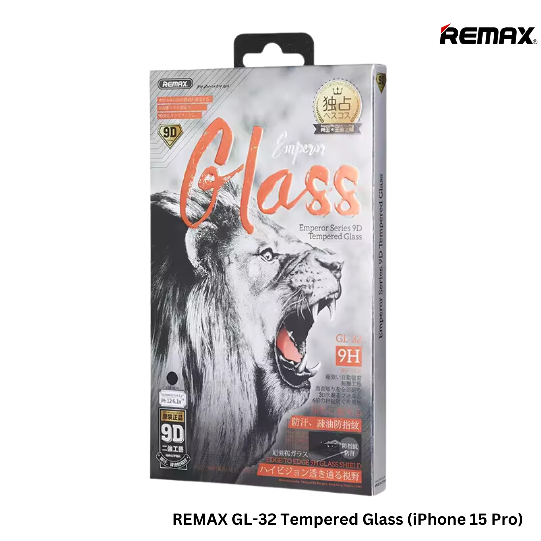 REMAX GL-32 Emperor Series 9D Screen Protector Tempered Glass(iPhone 15 Pro) - Clear