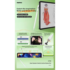 REMAX - AP08 Palm Rejection Stylus Pen - White
