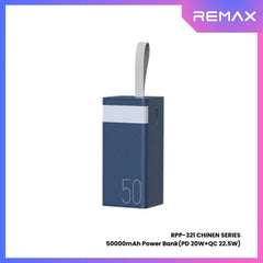 REMAX RPP-321 Chinen Series 50000mAh PD+QC Fast Charging Power Bank(PD 20W+QC 22.5W) - Blue
