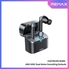 REMAX - Cozybuds W28N ANC+ENC Bluetooth Wireless Earbuds - Black