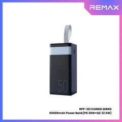 REMAX - RPP-321 Chinen Series 50000mAh PD+QC Fast Charging Power Bank(PD 20W+QC 22.5W) - Black