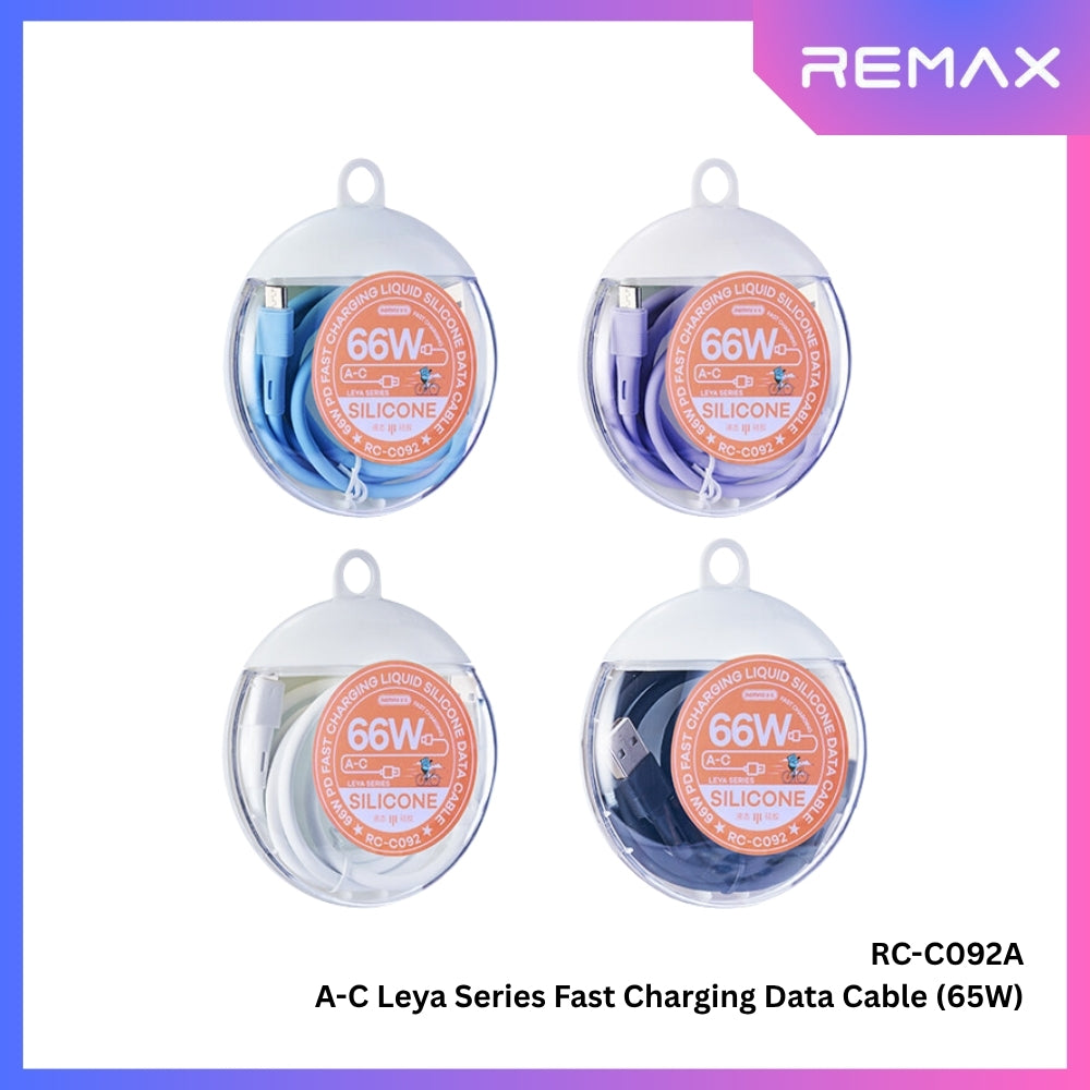 REMAX - RC-092A Leya Series USB to Type-C Fast Charging Data Cables (66W) - Black