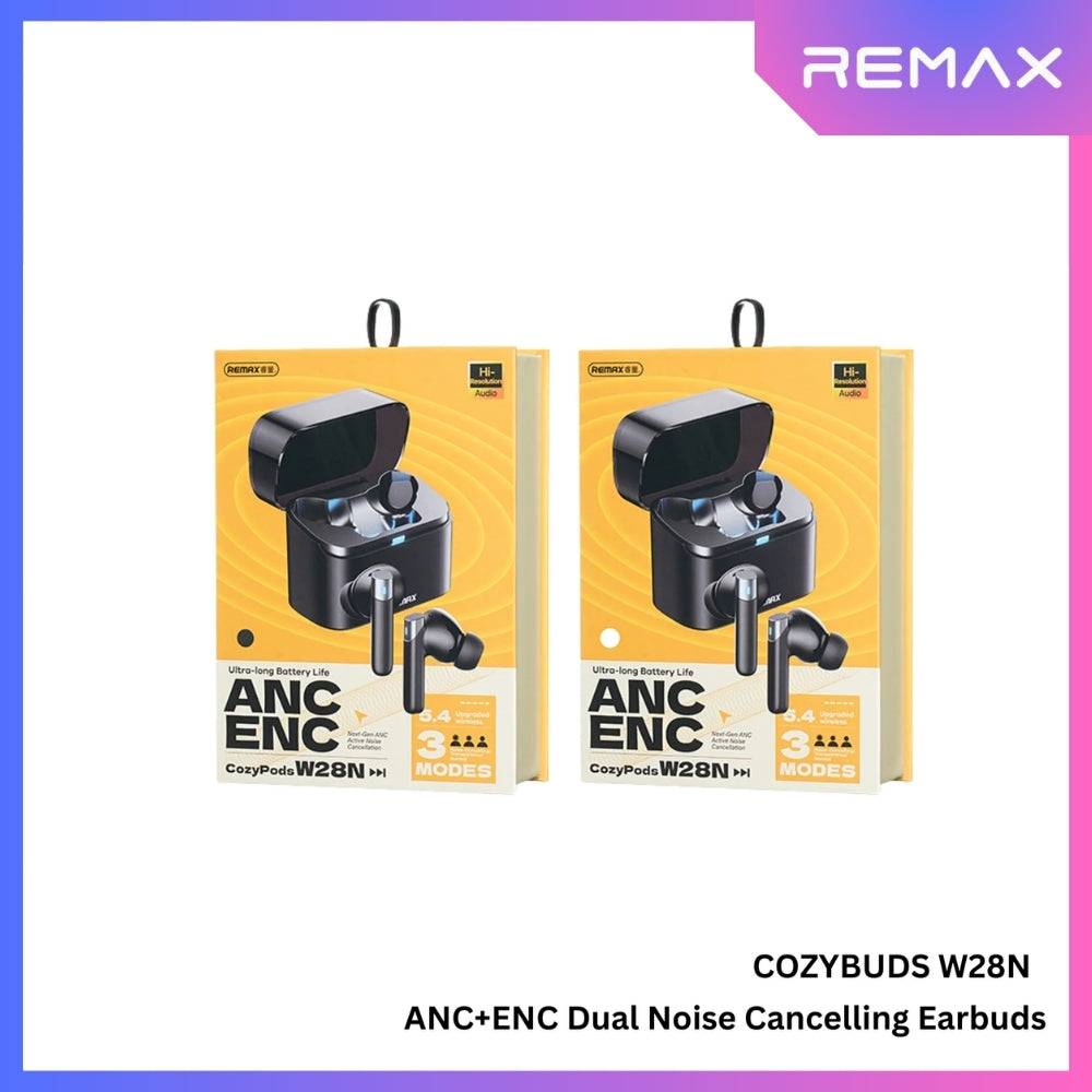 REMAX - Cozybuds W28N ANC+ENC Bluetooth Wireless Earbuds - Black