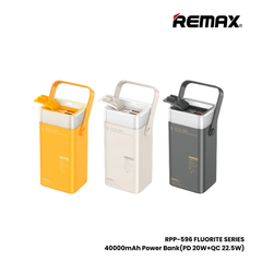 REMAX RPP-596 Fluorite Series 40000mAh PD+QC Fast Charging Power Bank(PD 20W+QC 22.5W) - Grey