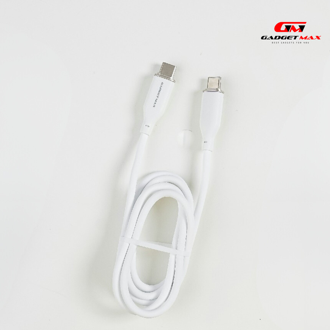 GADGET MAX GX25 60W TYPE C TO TYPE C 3A MAX COZY SILCONE CABLE (1M)(60W) - WHITE