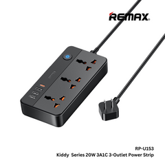 REMAX RP-U153 Socket Kiddy Series 20W Power Strip (US) (1.5M) - Black