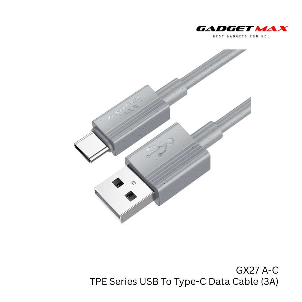 GADGET MAX - GX27 TPE Series USB To Type-C Data Cable ( 3A ) - Grey