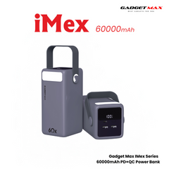 Gadget Max GB60 iMEX Series 60000mAh PD +QC Fast Charging Power Bank(PD 22.5W) - Grey