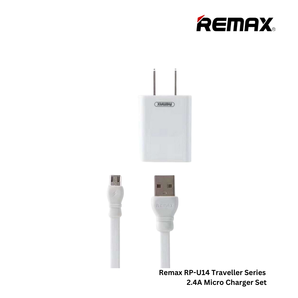 REMAX RP-U14 Traveller Series 2.4A Micro Charger Set (1 USB) - White