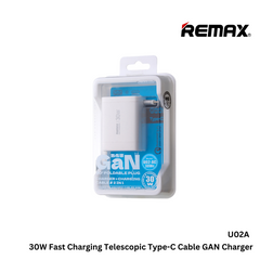 REMAX - U02A Hidden 30W 2 In 1 GAN Charger ( PD+QC ) - White