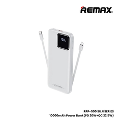 REMAX RPP-500 Suji Series 10000mAh PD+QC Fast Charging Power Bank(PD 20W+QC 22.5W) - White