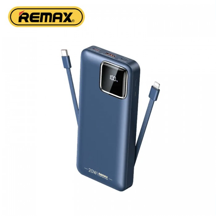 REMAX RPP-513 20000mAh SUJI SERIES PD 20W+QC 22.5W Fast Charging CABLE POWER BANK-Blue