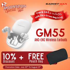 GADGET MAX - GM55 Fliz Series ANC+ENC Bluetooth Wireless Earbuds - White