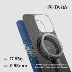 PITAKA - iPhone 16 Pro Max Case ( StarPeak Tactile Woven ) - Milky Way Galaxy