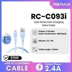 REMAX - RC-C093i Leya Series USB To Lightning Fast Charging Data Cable (2.4A) - Blue