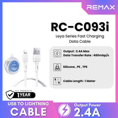 REMAX - RC-C093i Leya Series USB To Lightning Fast Charging Data Cable (2.4A) - White
