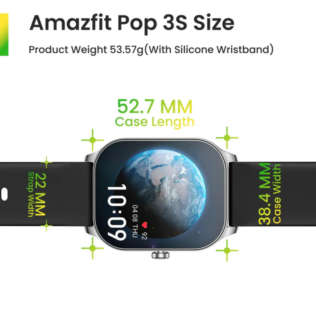 AMAZFIT - POP 3S Smart Watch - Black