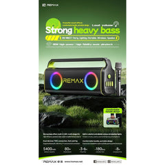 REMAX - RB-MB07 Lighting Party Bluetooth Wireless Speaker ( 80W ) - Black