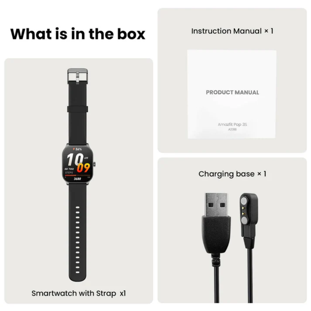 AMAZFIT - POP 3S Smart Watch - Black
