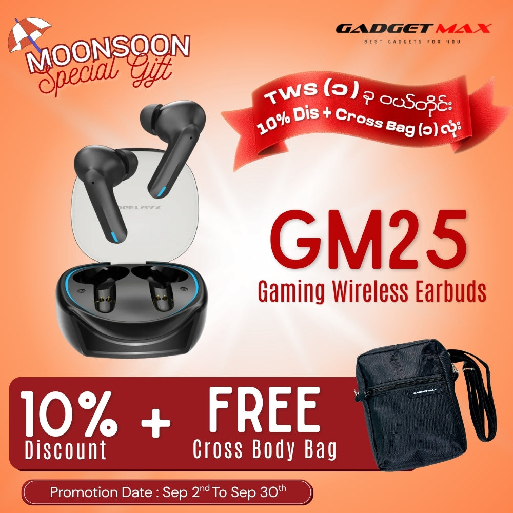 GADGET MAX GM25 Gaming Wireless True Wireless TWS Earbuds - Black