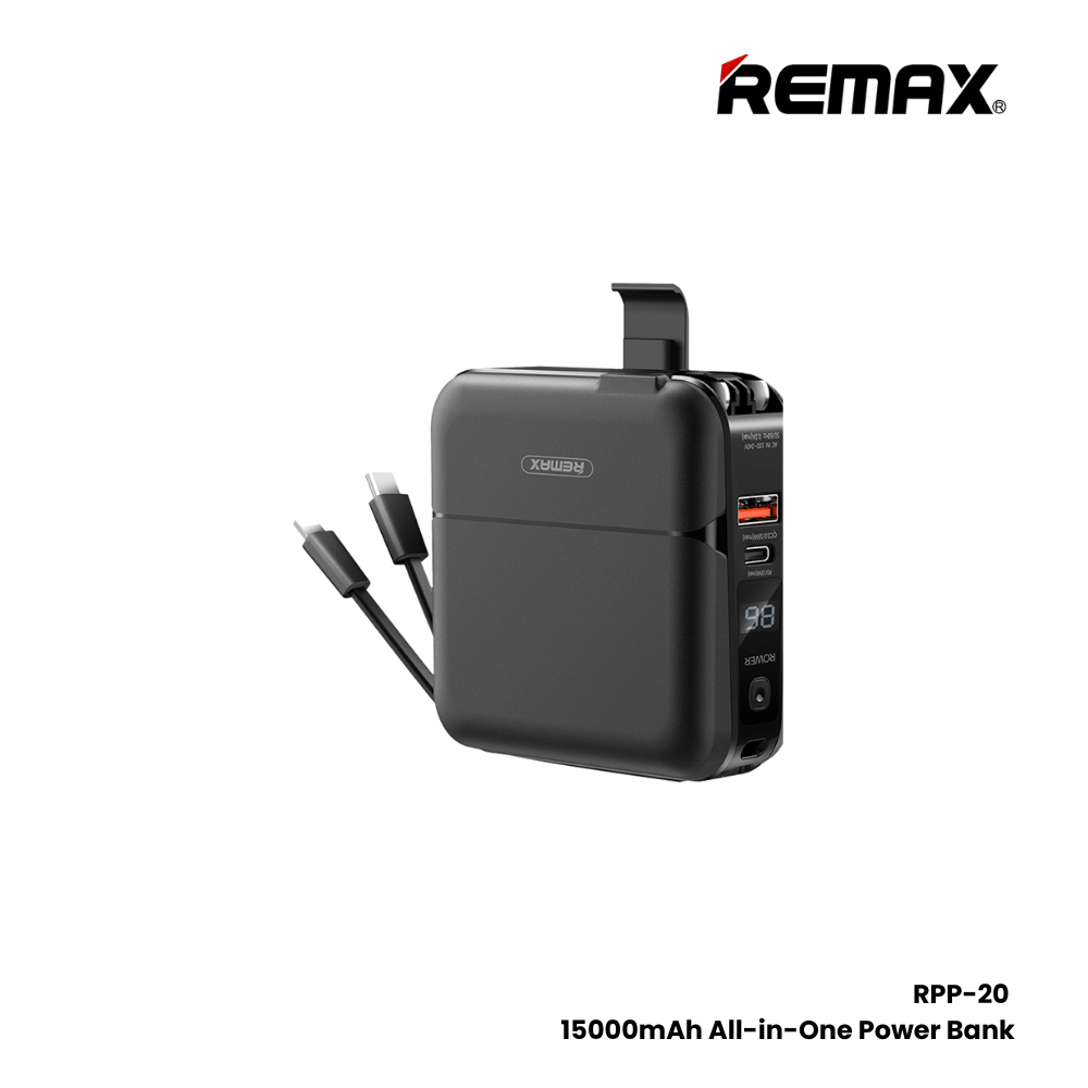 REMAX RPP-20 Infinity Series 15000mAh All-in-One Power Bank(18W) - Black