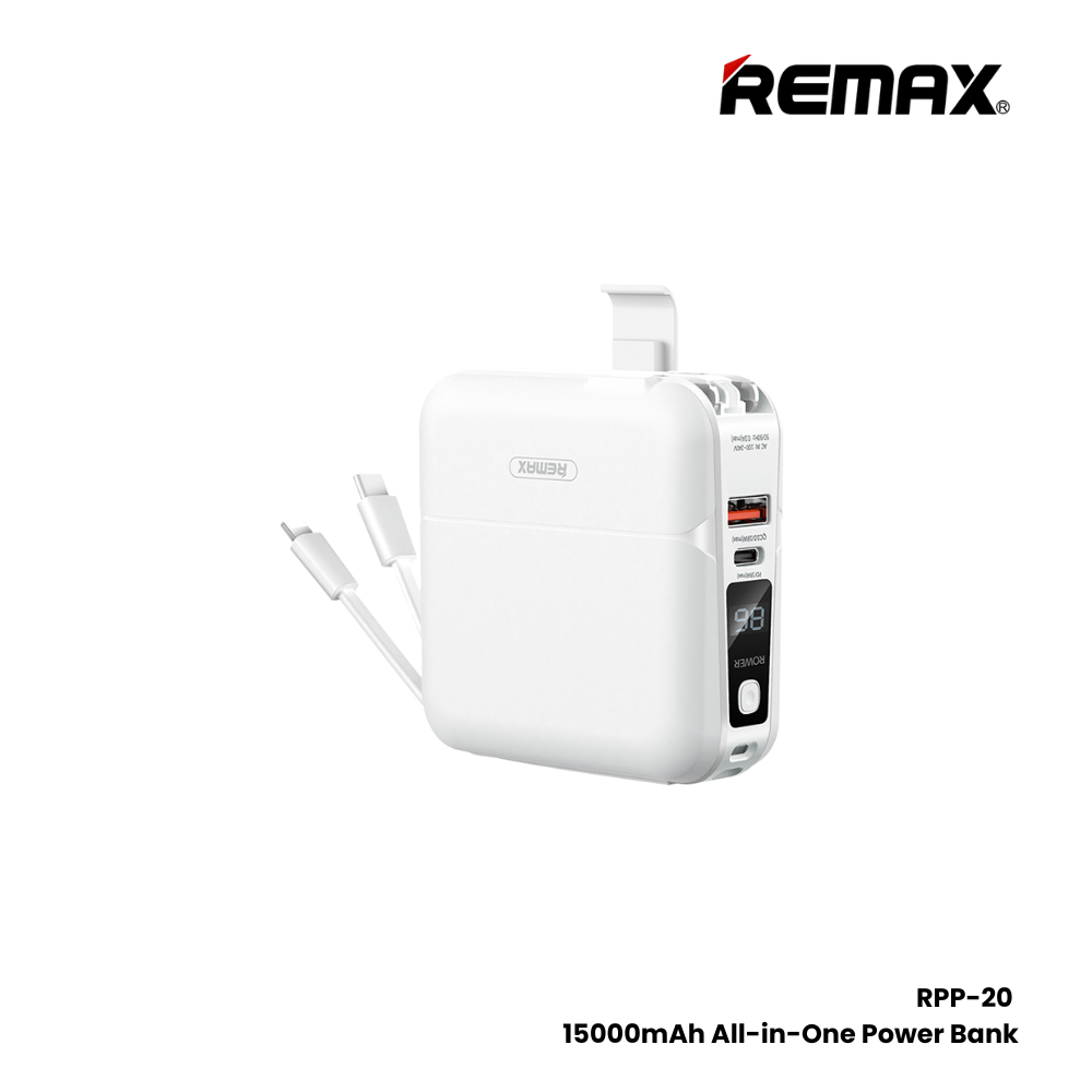 REMAX RPP-20 Infinity Series 15000mAh All-in-One Power Bank(18W) - White