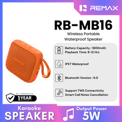 REMAX - RB-MB16 Waterproof Wireless Portable Speaker ( 5W ) - Orange