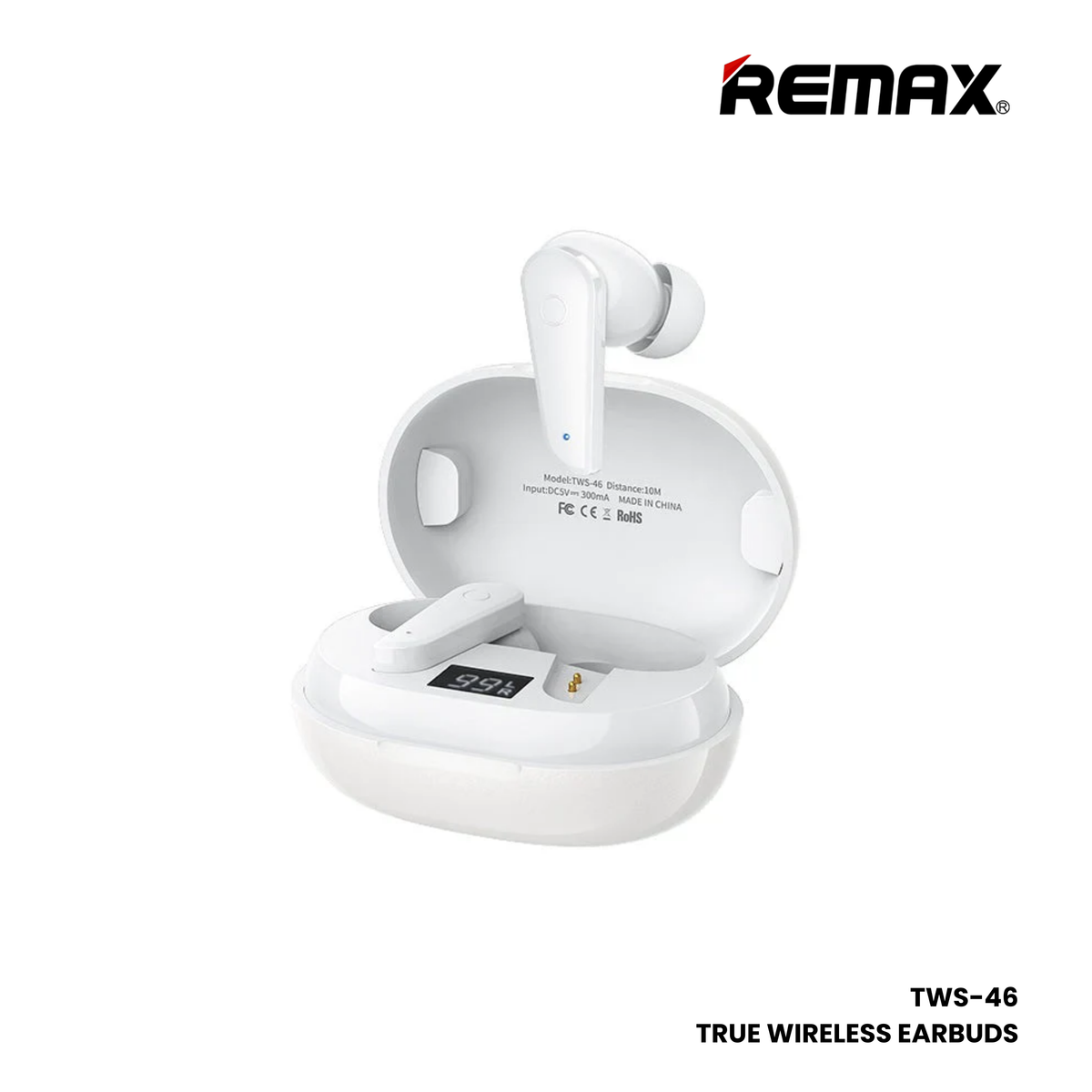 REMAX TWS-46 ANC Wireless Bluetooth Earbuds - White