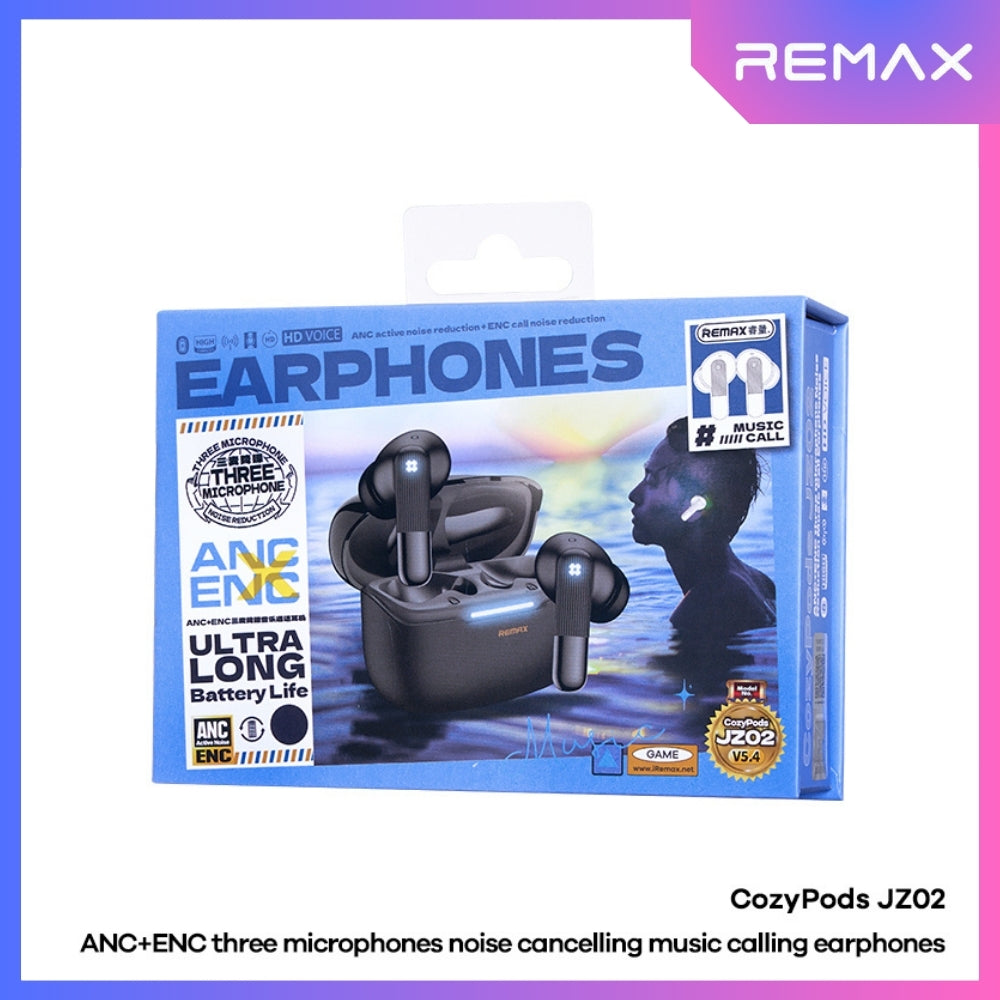 REMAX - CozyPods JZ02 ANC+ENC Noise Reduction Bluetooth Wireless Earbuds - White