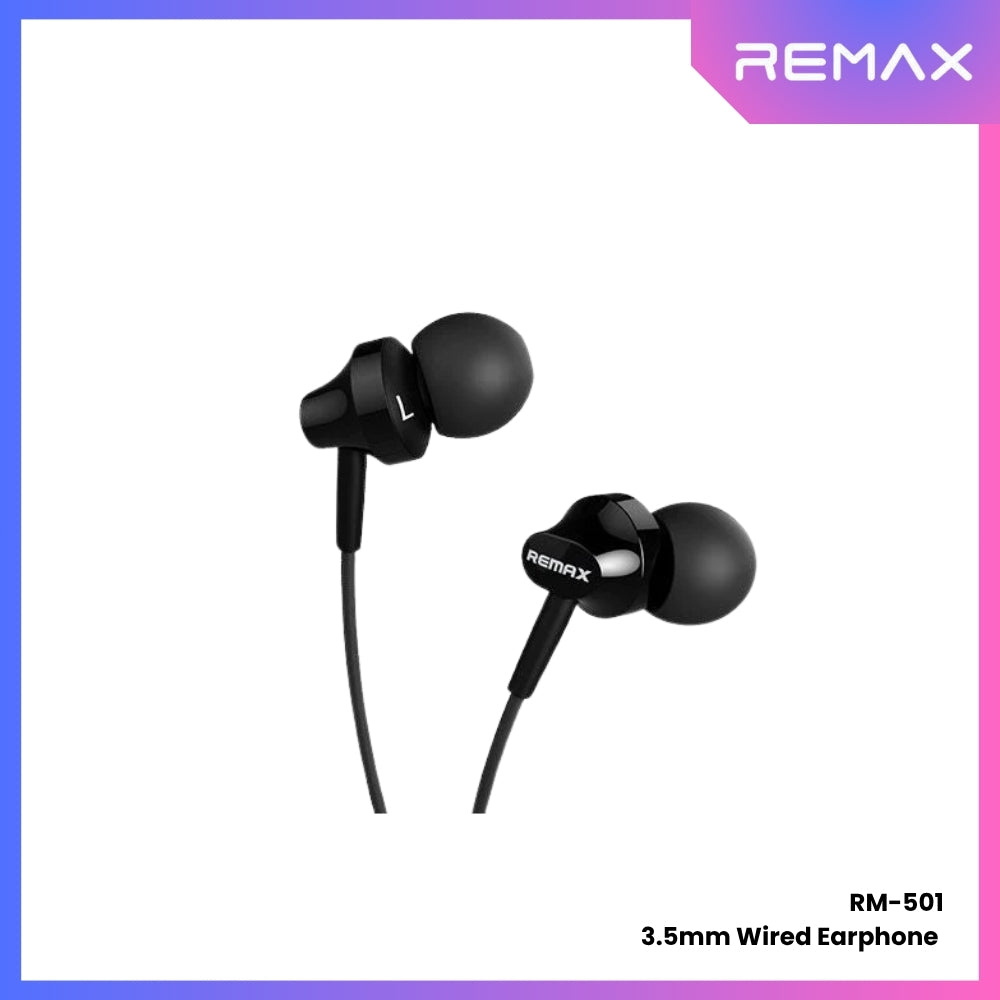 REMAX - RM-501 3.5mm Wired Earphone - Black