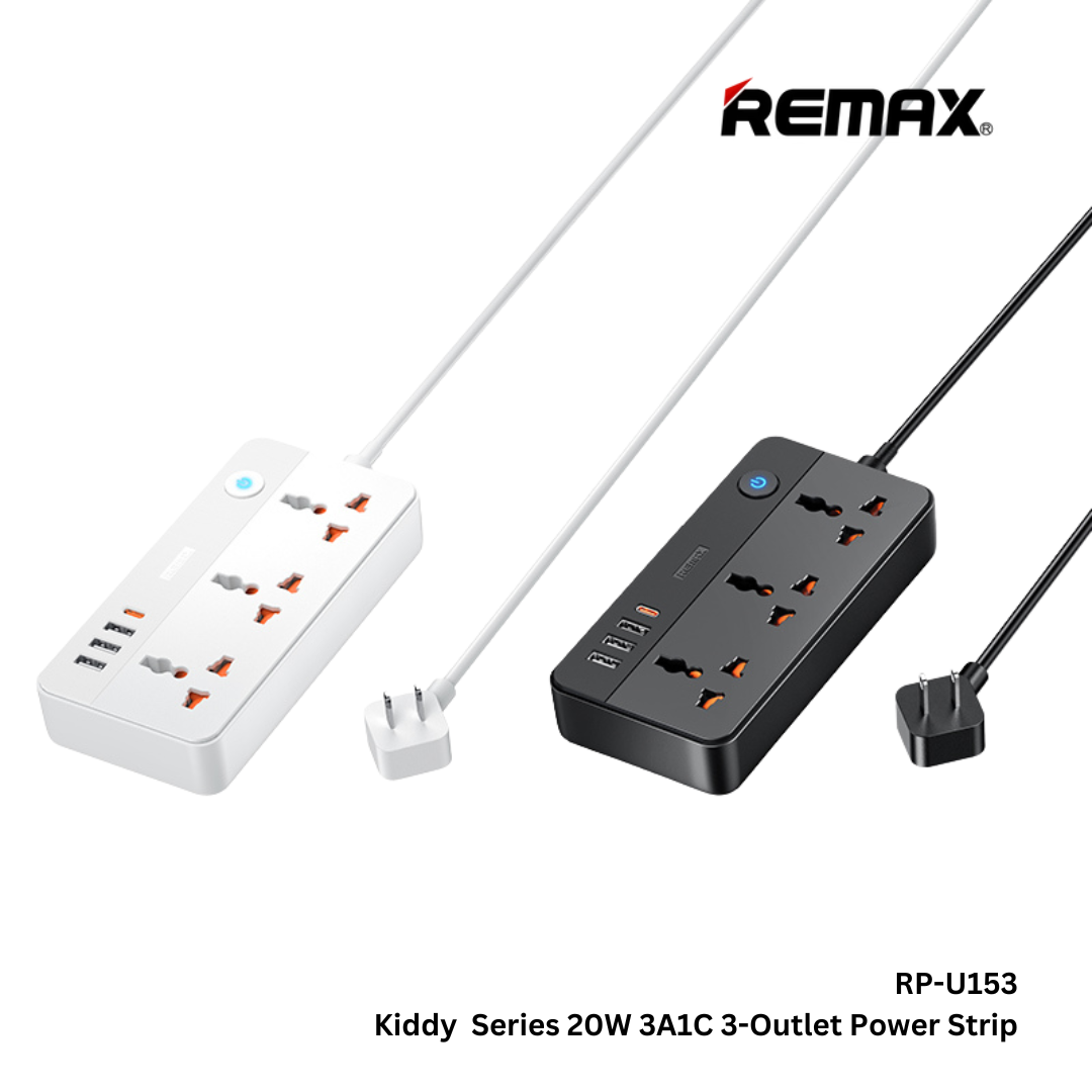 REMAX RP-U153 Socket Kiddy Series 20W Power Strip (US) (1.5M) - Black