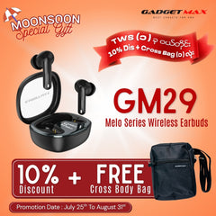 GADGET MAX GM29 Melo Series Bluetooth True Wireless Earbuds(Dual-Mic ENC) - Black