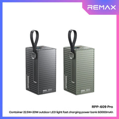 REMAX - RPP-609 PRO 60000mAh Container Series PD+QC Fast Charging Power Bank ( 20W+22.5W ) - Grey