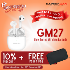 GADGET MAX GM27 Flow Series Bluetooth True Wireless Earbuds - White