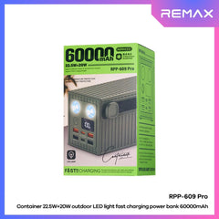 REMAX - RPP-609 PRO 60000mAh Container Series PD+QC Fast Charging Power Bank ( 20W+22.5W ) - Grey