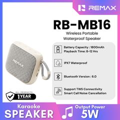 REMAX - RB-MB16 Waterproof Wireless Portable Speaker ( 5W ) - Beige